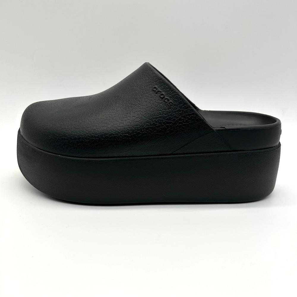 Crocs Dylan Platform Clog Womens 8 Black Mule 209869-001 Textured Chunky